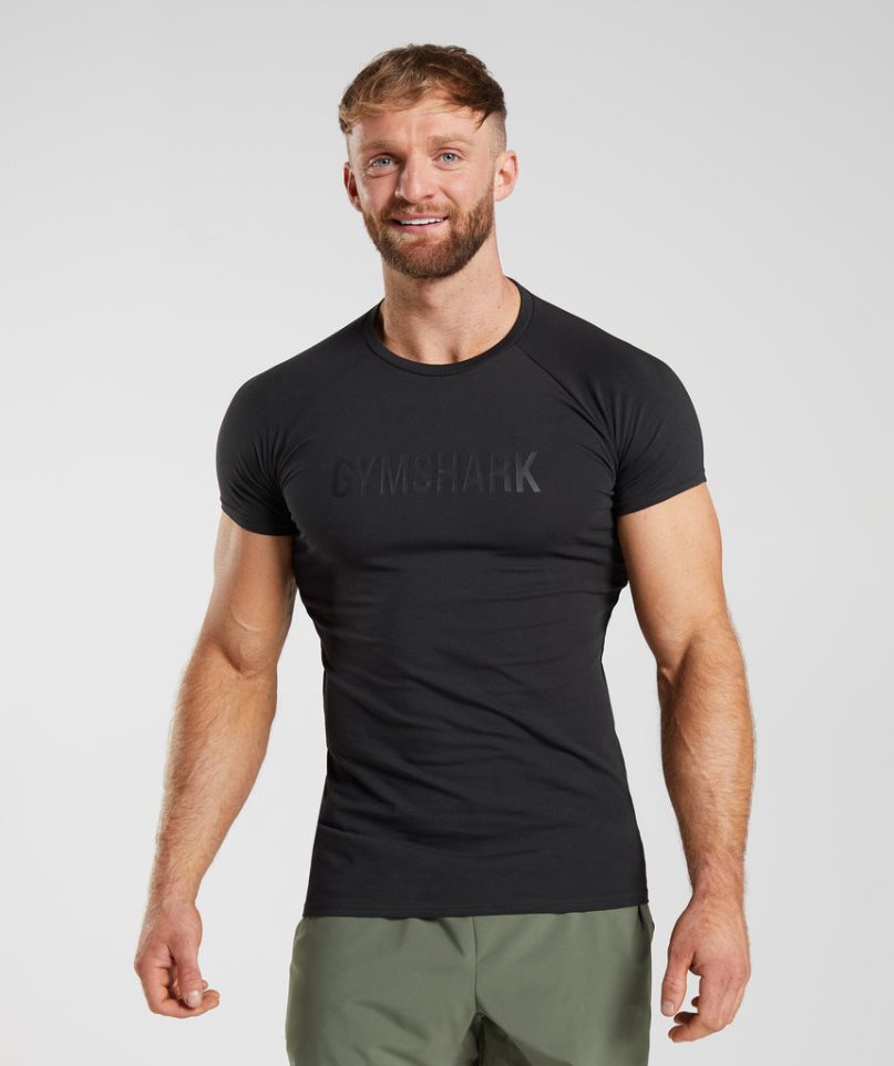 Men\'s Gymshark Apollo T-Shirts Black | NZ 3EKANX